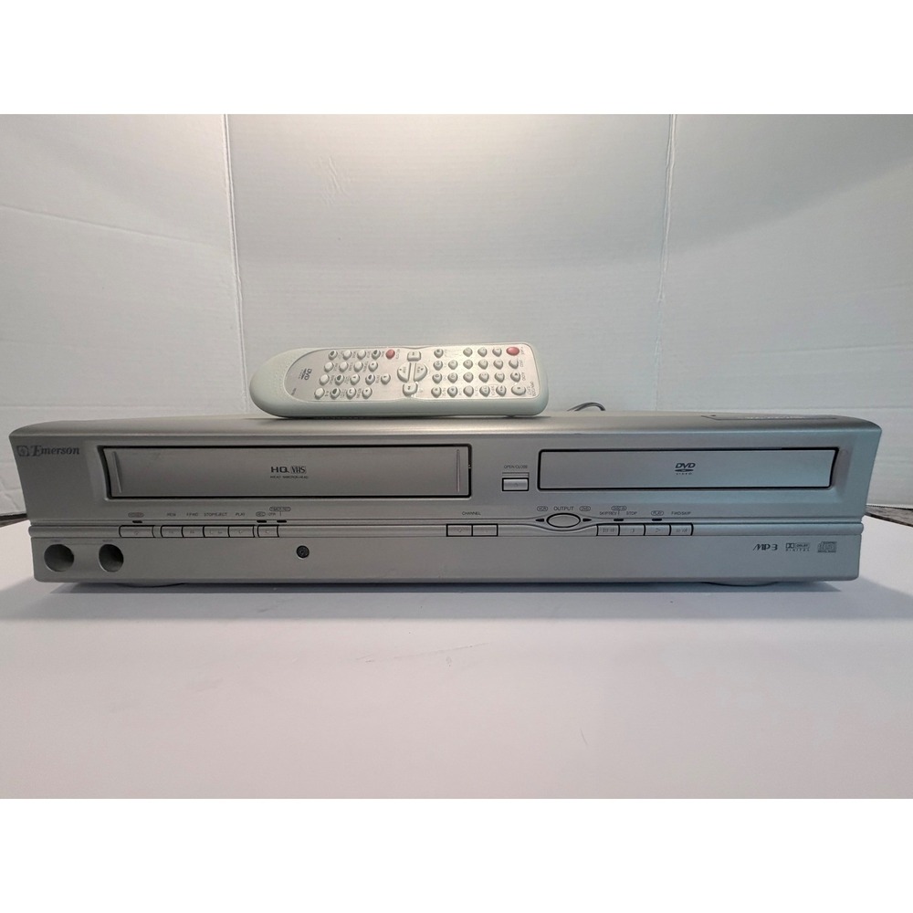 Emerson DVD/ VCR Combo Model EWD2004 Gray Tested Working see Video EUC